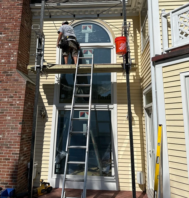 Exterior PVC trim work around these new windows